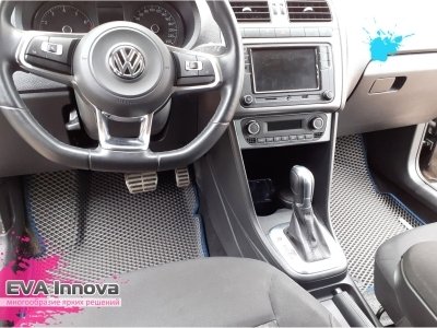 Коврики EVA 3D c бортами для Volkswagen Polo V (хетчбек) 2010 - 2019