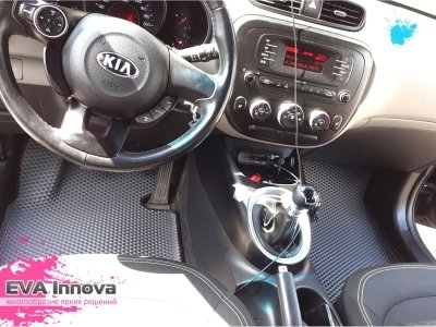 Коврики EVA 3D c бортами для Kia Soul II 2013 - 2019